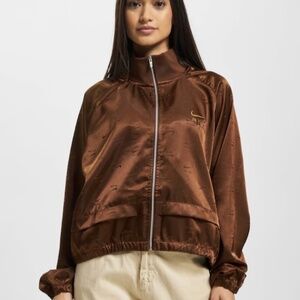 Nike Air Satin Bomber Jacket Bronze Brown Size Large